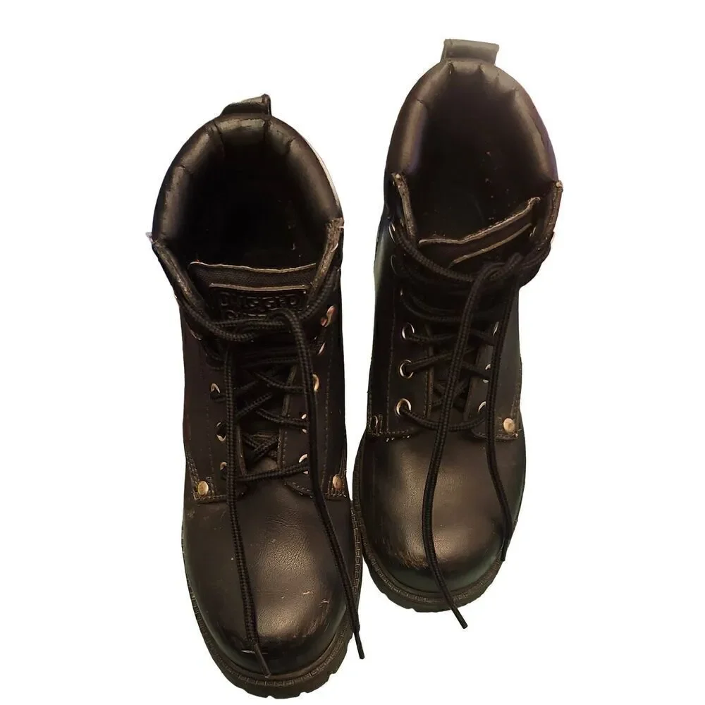 Rugged Outback Mens Work Boots Size 6 Black Waterproof Skid Resistant